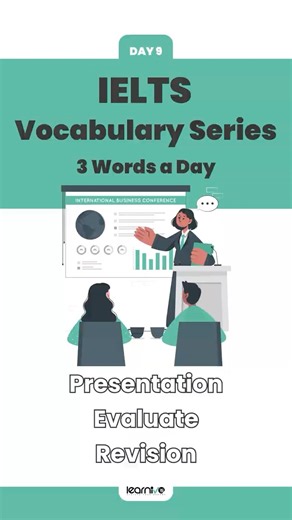 3 IELTS Words for Study & Work Topics – Presentation Evaluate Revision | Learnivo English #ielts