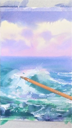 Watercolor Painting - How to Paint a Wave #loose #sketch #dailyart