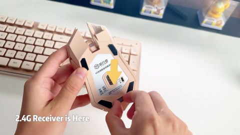 EWEADN V3 Wireless Keyboard and Mouse with Single Backlit, Metal Panel, Bluetooth/2.4G Rechargeable Computer Keyboard and Mouse Combo Silent Lighted Full Size Cute Keyboards-Rose Gold