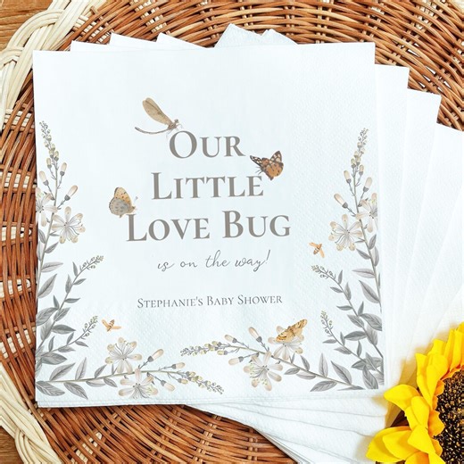 Personalized Love Bug Baby Shower Napkins – Ladybug Theme Party Decor - Etsy