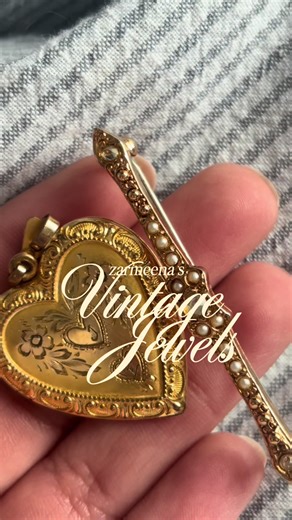 vintage jewels whose histories have existed long before my own; now held in the palm of my hands with its memories etched upon my finger tips #vintage #trinkets #heartlocket #thriftfind #jewellery