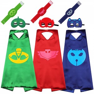 Bulk Superhero Capes for Kids - Satin Capes and Felt Masks with Embodied Three Bracelets for Boys and Girls Superhero Toys Costume 2-12 Year for boys party Gifts