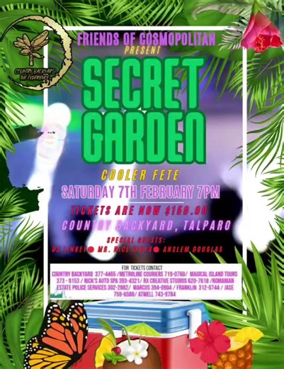 🌿🔥 SECRET GARDEN 🔥🌿 Carnival energy in a hidden paradise 🎵 Step into an open-air escape where rhythm, culture, and vibes take over.🎵 🌴The Secret Garden comes alive with sweet soca and island sounds surrounded by nature, lights, and pure Carnival spirit🌴 ✨️Expect nonstop movement, live DJs, high energy, and a crowd ready to wine, jump, and celebrate till late.✨️ Dress fresh. Dress garden chic. Come ready for vibes. 🇹🇹 Music | Culture | Carnival Energy 🇹🇹 📍 Country Backyard 📅 Saturda