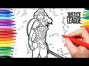 Justice League Coloring Pages | How to draw Wonder Woman from Justice League