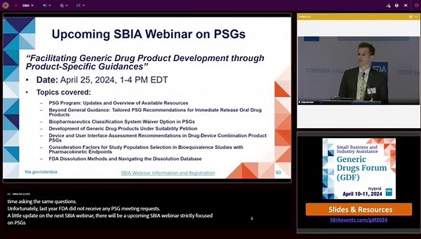 GDF 2024 | D1S07 - Overview of the FDA Product-Specific Guidance (PSG) Program