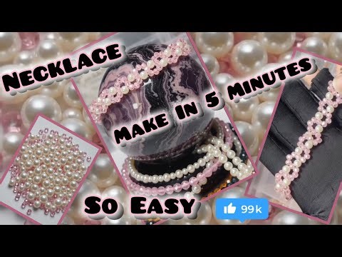How To Make Pearl Beaded Necklace at Home | Easy DIY Jewelry Tutorial 💎 ‪@HAFBeadBloom‬