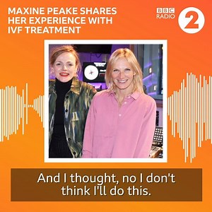 63K views · 59 reactions | "We're fed so many stories in the media about it being successful and the beautiful baby at the end and that's not everybody's story." Maxine Peake tells Jo how her own experiences with IVF treatment shaped her role in 'Avalanche: A Love Story'. | BBC Radio 2 | Facebook