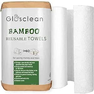 Reusable Paper Towels | Reusable Towels 2 Rolls. Plastic Free Paper Rolls for Home & Kitchen Cleaning