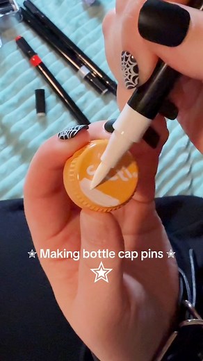 Heres a way to make pins using bottle caps and safety pins. Brings me back 😪 #diypins #craftideas #altgirl #pokemon #fyp #viralreels | Molly X Pocket