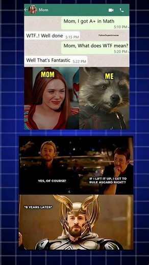 Mom's wholesome WTF era vs. my 8 years of scheming#marvel #marvelmemes