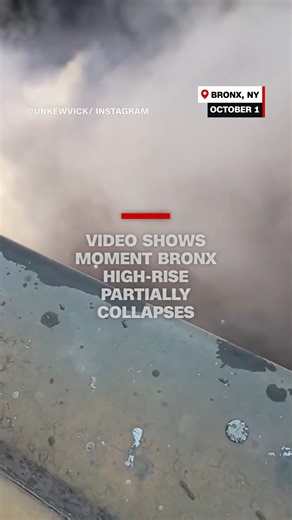1.7M views · 30K reactions | A stunned Bronx resident captured the terrifying moment a nearby high-rise partially collapsed. There are no reported injuries, according to New York City Fire Department. Officials are looking into the cause of the collapse. Read more: https://cnn.it/4o18DJc | CNN | Facebook