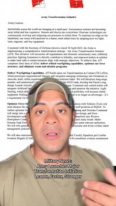 16K views · 504 reactions | Military News (1MAY2025): The Army is undergoing a major shift with the new Army Transformation Initiative (ATI), cutting outdated systems, modernizing units, and prioritizing tech and speed. Here’s how the force is adapting. #militarynews #military #veteran #army #news | Larry FloresBerrier | Facebook