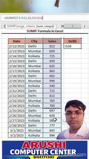 SUMIF Formula in excel | advanced excel tutorial #excel #exceltips #exceltutorial #computer