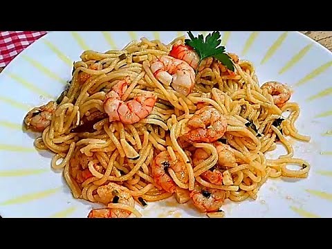 Spaghetti with Garlic Shrimp - Easy, Quick, and Delicious Recipe (My Way)