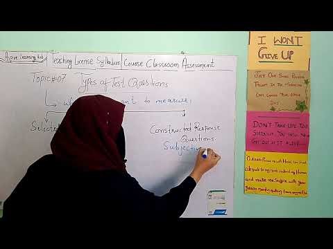 Topic :07 (P-01) Types of Test Questions|Classroom Assessment| Teaching License Syllabus #CRQs