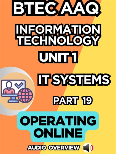 BTEC Nationals IT AAQ ｜ Unit 1 IT Systems ｜ ＂C：OPERATING ONLINE＂ ｜ P19 ｜ Audio Overview Welcome to our deep dive into Operating Online with IT Systems, tailored specifically for the Pearson BTEC Level 3 specification. In this video, we break down Cloud Computing Systems, including deployment models (Private, Public, Hybrid) and service models (IaaS, SaaS, PaaS). We also explore essential Remote Working Systems like VPNs and Remote Desktops, alongside the critical factors organisations must consi