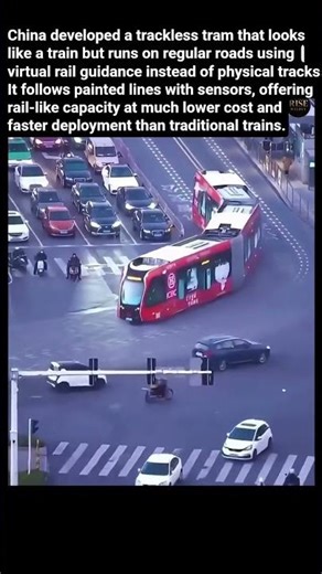 China’s Trackless Train Revolution — No Tracks, Just Roads! #youtubeshorts #chinainfrastructure