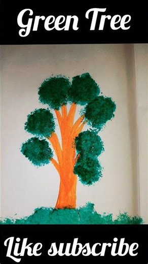#short video how to make #easy green Tree with colour#