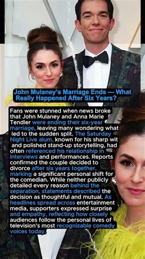 John Mulaney’s Marriage Ends — What Really Happened After Six Years? #shorts