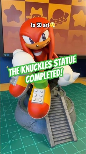 Happy I finally finished the knuckles statue! #sonic #knucklestheechidna #3dprinting #resinprinting