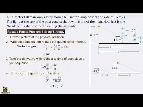 Related rates - Man's shadow from a lamp post (Matheno.com)