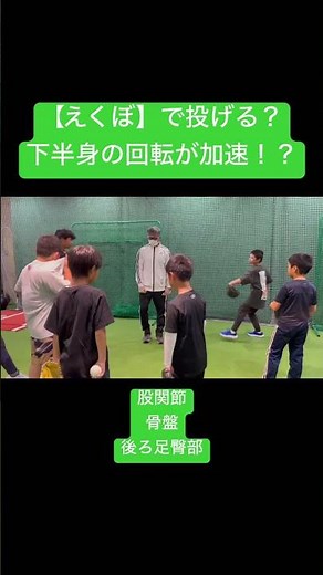 球速UP、コントロール安定！？【えくぼ】がポイント！下半身の回転を産む力！？#野球教室 #投手 #ピッチャー #ピッチングフォーム #投球フォーム #投球指導 #球速アップ