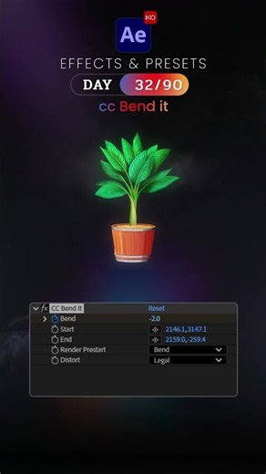 Day 32/90 – CC Bend It Effect | After Effects in 90 Days Challenge 🦋