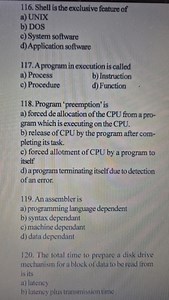 Shell is the exclusive feature ofa) UNIXb) DOSc) System soft... | Filo