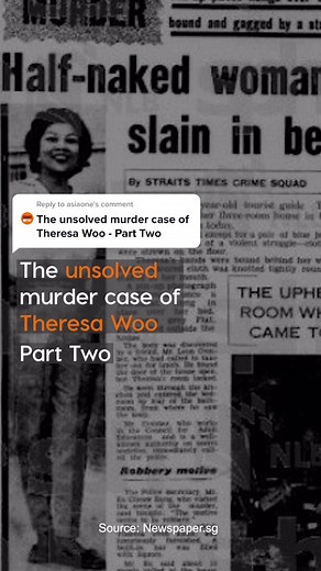 Reply to @asiaone The unsolved murder case of Theresa Woo - Part Two. What do you think happened to Theresa? 😱😱 #unsolved #mystery #fyp #tiktoksg