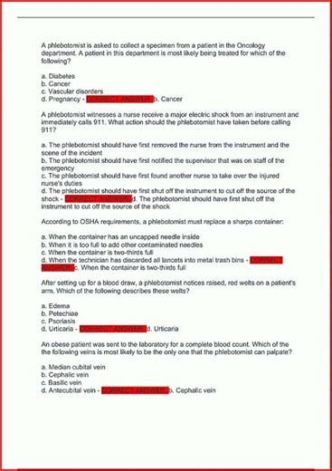 Nhco Phlebotomy Exam Latest Update Actual Exam 100 Questions video