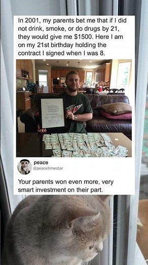 Signed an agreement with his parents and won