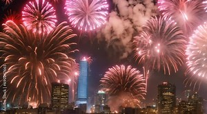 Fireworks on New Year's Eve 2024: various visual styles