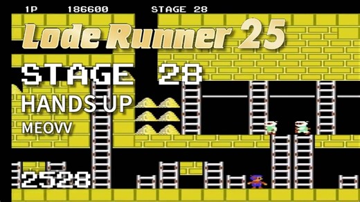 Lode Runner 25 - Stage 28 HANDS UP - MEOVV [2528]