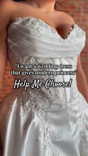 Which wedding dress do you think gives modern princess? 👰🏻‍♀️💍 #wildrosebridal #princess #modern #weddingdress #bride | Southern Illinois Wild Rose