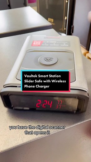 Protect your handgun, valuables and charge your phone in style with the Vaultek Smart Station Slider Safe! This sleek and innovative safe combines advanced security features with the convinence of a wireless phone charger. 📱💡 #vaultek #smartstorage #handgunsafe #gunsafe #clock #coolclock #phonecharger #biometricgunsafe #quickaccesssafe #nightstandmakeover #nightstandorganization