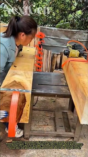 She Restores Raw Wood Into a Stunning Natural Slab – Satisfying Process!