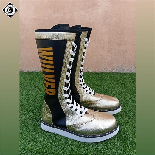 Custom High Top Wrestling Boots, Gold & Black, Personalized Combat Shoes - Etsy