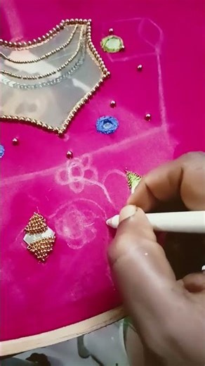 Aari mirror work stitches#advanced level#thiyafashionhouse