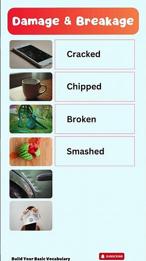 Damage & Breakage Vocabulary in English (Cracked, Chipped, Smashed & More)