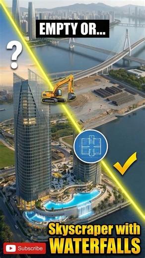 This Twin Tower Design Will Blow Your Mind 🌊 #architecture #engineering