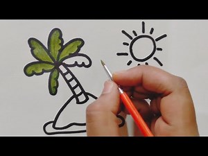How to draw an island || easy step by step drawing || Let's draw together