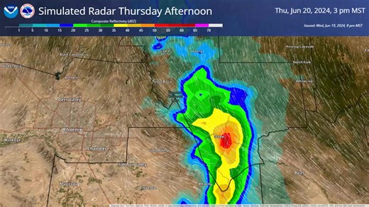16K views · 133 reactions | Here is the latest model simulated radar output which indicates a line of showers/storms developing just east of the Phoenix Metro area tomorrow afternoon. We will be monitoring the potential for strong outflow winds up to 30-40 mph reaching the valley by tomorrow evening. | US National Weather Service Phoenix Arizona | Facebook