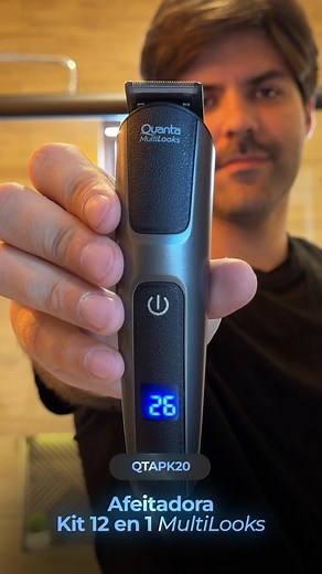 Afeitadora MultiLooks 12 en 1 QTAPK20 Quanta. 🧔‍♂ Barba, patillas, cuerpo... ¡Lo hace TODO! 12 Accesorios. 🔋 90 MINUTOS de autonomía con 2H de carga. 🚿 IPX5 Resistente al agua. 🚫 Bloqueo anti-niños. Protección de sobrecarga. ¡No juegues con tu estilo! La perfección exige el mejor equipo. | Quanta Products