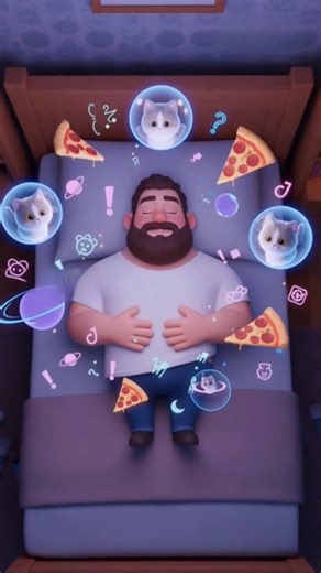 When You Can’t Sleep Because Your Brain Won’t Shut Up 😅🌙 #kindnessiscool #animation