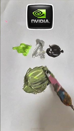 What color do mixed Nvidia logo make? #nvidia #nvidiageforce #colormixing #paintmixing