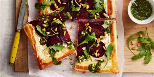 Our beetroot and goat's cheese tart is ready in a flash