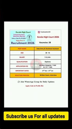 new vacancy announcement