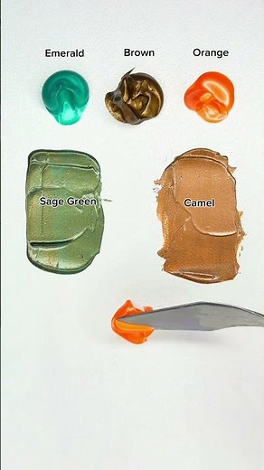 Turquoise, Brown & Orange Paint Mixing | Beautiful Color Transformations 🎨