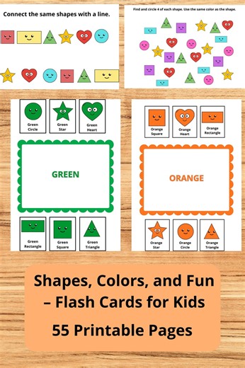 Sorting Matching Shapes and Colors Flash Cards – Sorting, Counting, Matching Worksheets (printable PDF) - Etsy