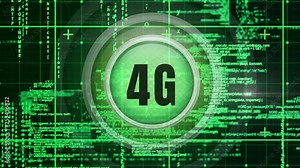 4g logo on a button with a computer analysis